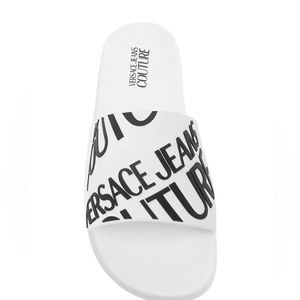Versace Jeans Couture Logo Slide Sandals B&W Men’s EU 43/10